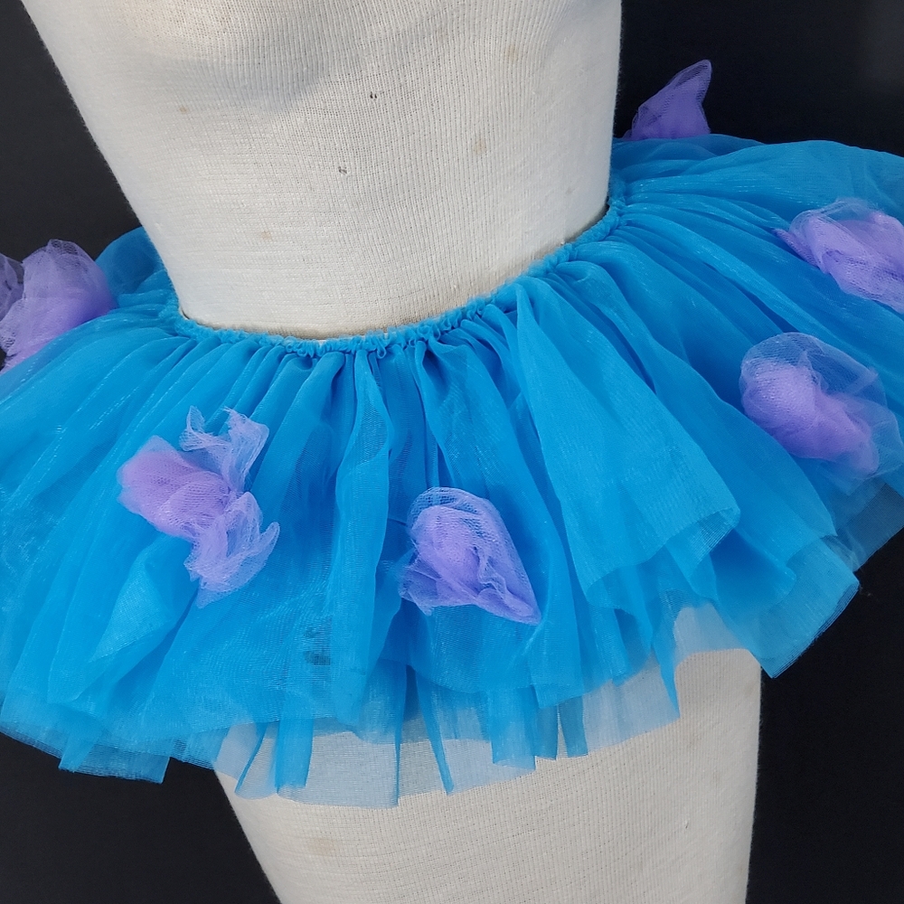 Blue Tulle Tutu Ballet Skirt Dance Pretend Play Halloween Dress UP Size OSFM